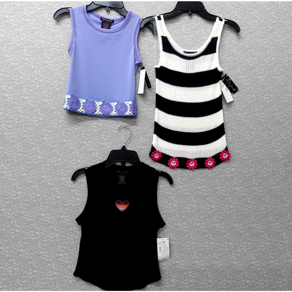 Girls Medium 7-8 NEW Lot 3 Dressy Casual Tops Bows Dillard’s